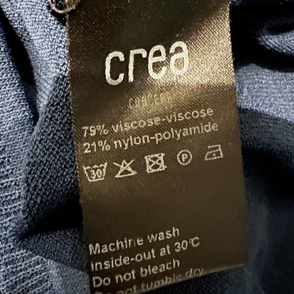 𝅺NWOT Crea concept, asymmetrical opening shirt, dark blue, size 38 - Picture 7 of 9